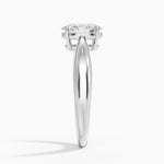 Thea Tapered Solitaire Diamond Ring Platinum Oval Engagement Ring
