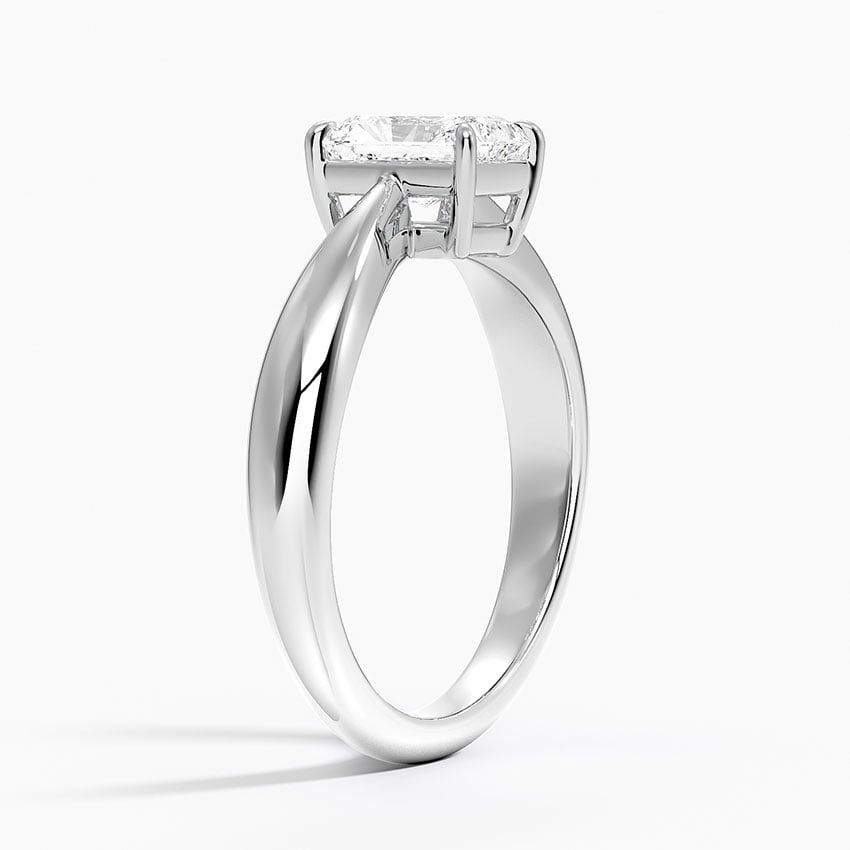 Thea Tapered Solitaire Diamond Ring Platinum Radiant Engagement Ring