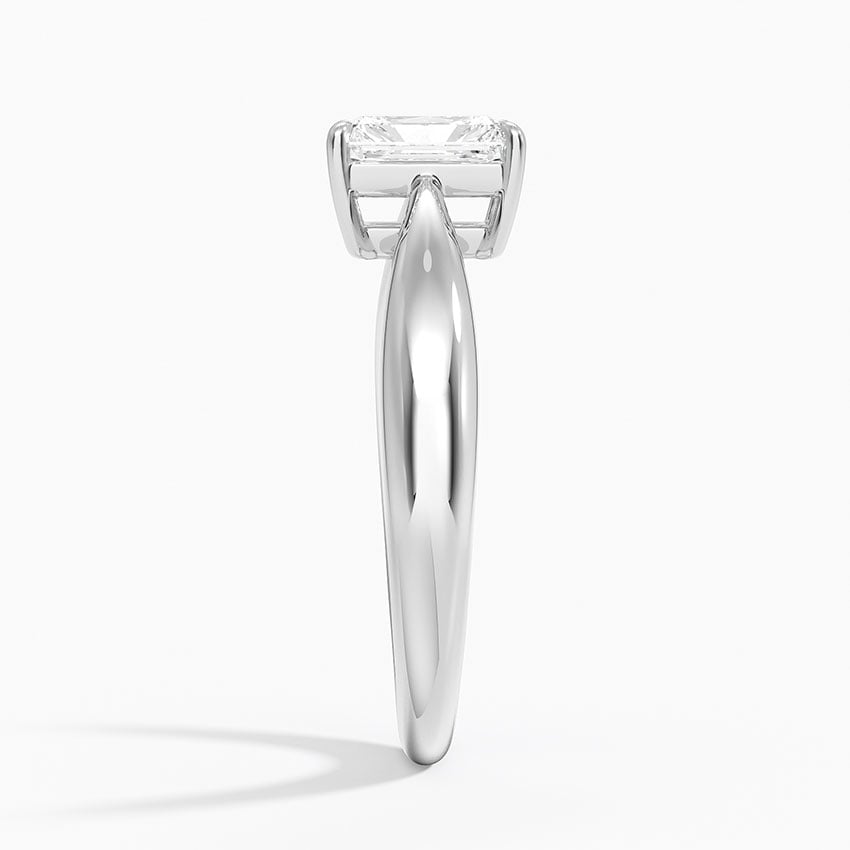 Thea Tapered Solitaire Diamond Ring Platinum Radiant Engagement Ring