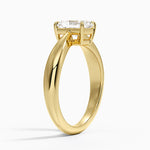 Thea Tapered Solitaire Diamond Ring Yellow Gold 18k Radiant Engagement Ring