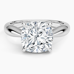 Thea Tapered Solitaire Diamond Ring Platinum Cushion Engagement Ring