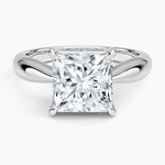 Thea Tapered Solitaire Diamond Ring Platinum Princess Engagement Ring