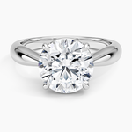 Thea Tapered Solitaire Diamond Ring Platinum Round Engagement Ring
