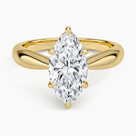 Thea Tapered Solitaire Diamond Ring Yellow Gold 18k Marquise Engagement Ring
