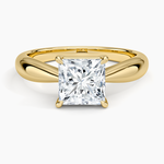 Thea Tapered Solitaire Diamond Ring Yellow Gold 18k Princess Engagement Ring