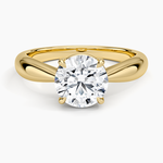 Thea Tapered Solitaire Diamond Ring Yellow Gold 18k Round Engagement Ring