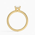 Hidden Heart Solitaire Ring Yellow Gold 18k Asscher Engagement Ring