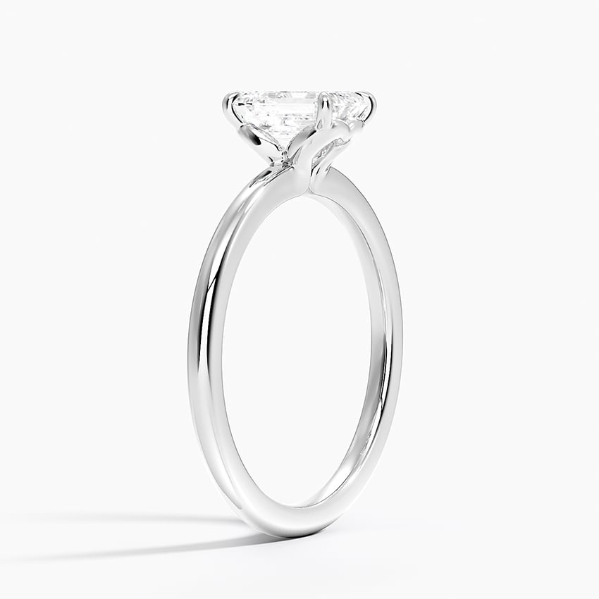 Hidden Heart Solitaire Ring Platinum Emerald Engagement Ring