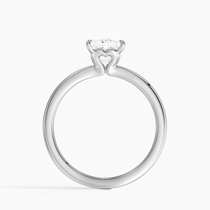 Hidden Heart Solitaire Ring Platinum Princess Engagement Ring
