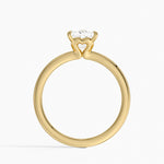 Hidden Heart Solitaire Ring Yellow Gold 18k Princess Engagement Ring