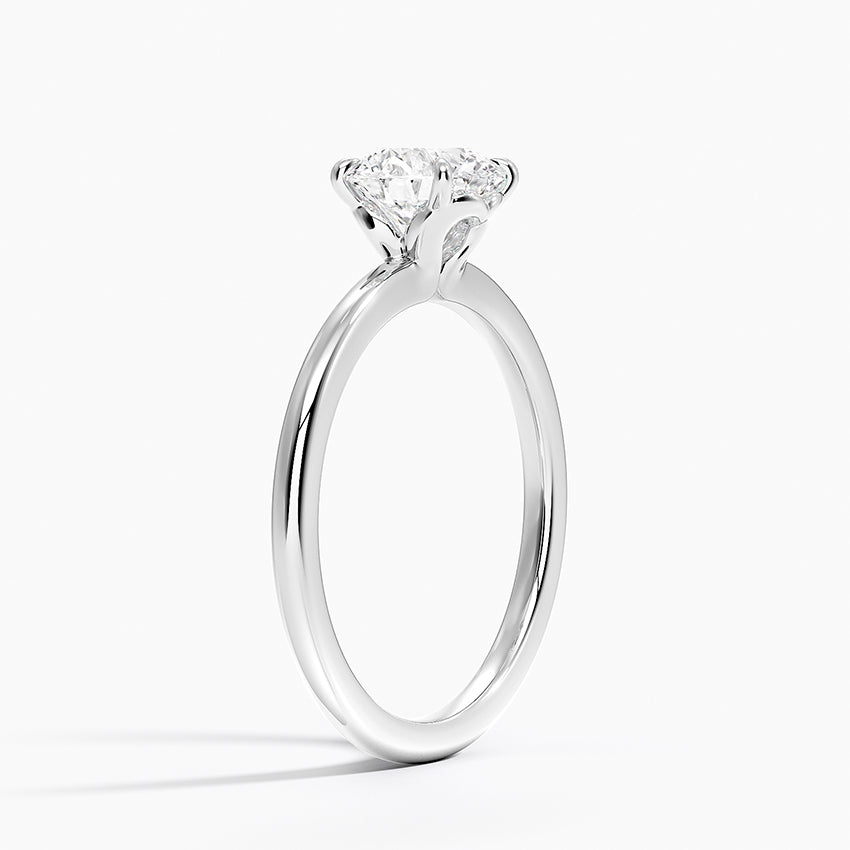 Hidden Heart Solitaire Ring Platinum Round Engagement Ring