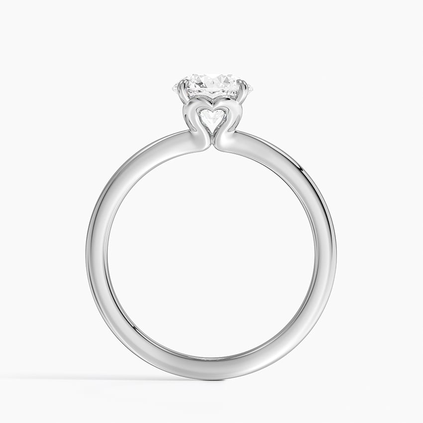 Hidden Heart Solitaire Ring Platinum Round Engagement Ring