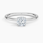 Hidden Heart Solitaire Ring Platinum Cushion Engagement Ring