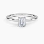 Hidden Heart Solitaire Ring Platinum Emerald Engagement Ring