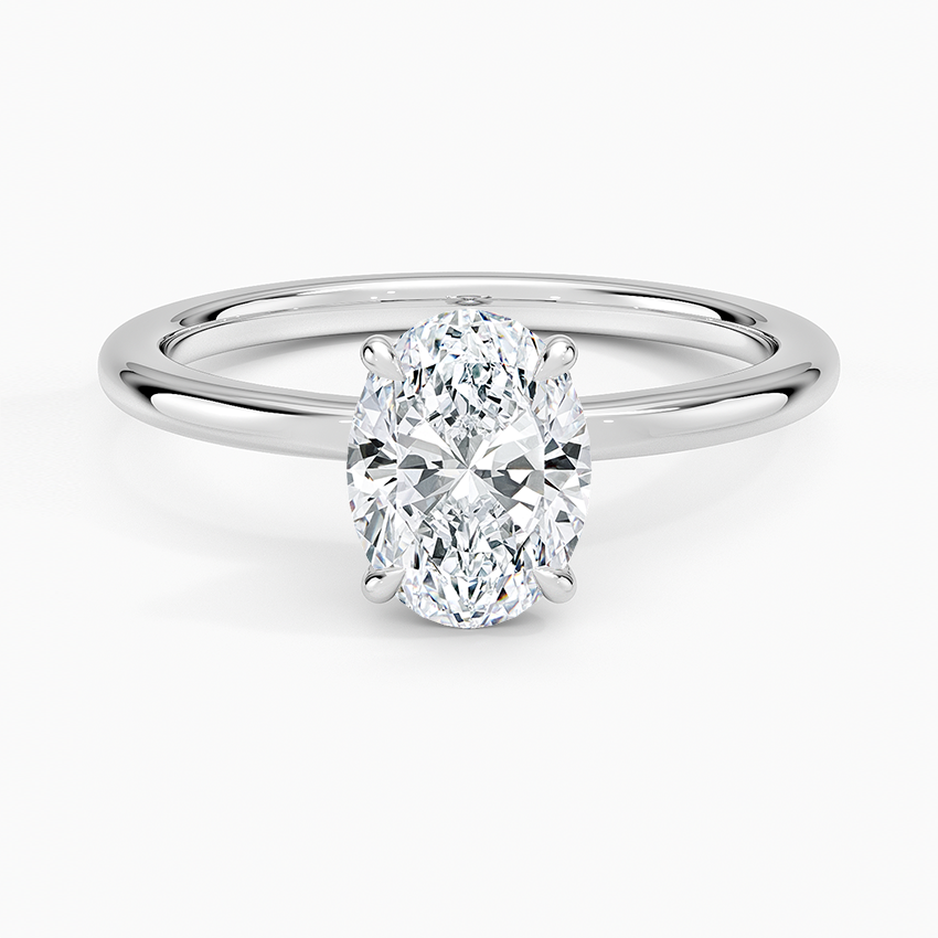 Hidden Heart Solitaire Ring Platinum Oval Engagement Ring