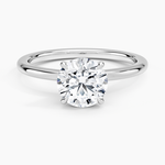 Hidden Heart Solitaire Ring Platinum Round Engagement Ring