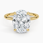 Hidden Heart Solitaire Ring Yellow Gold 18k Oval Engagement Ring