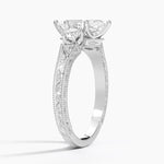 Hudson Engraved Three Stone Diamond Ring (1/3 ct. tw.) Platinum Marquise Engagement Ring