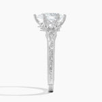 Hudson Engraved Three Stone Diamond Ring (1/3 ct. tw.) Platinum Princess Engagement Ring