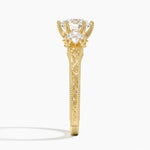 Hudson Engraved Three Stone Diamond Ring (1/3 ct. tw.) Yellow Gold 18k Round Engagement Ring
