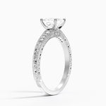 Hudson Engraved Diamond Ring Platinum Asscher Engagement Ring