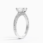 Hudson Engraved Diamond Ring Platinum Emerald Engagement Ring