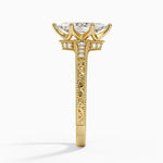 Hudson Engraved Diamond Ring Yellow Gold 18k Marquise Engagement Ring