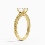 Hudson Engraved Diamond Ring Yellow Gold 18k Oval Engagement Ring