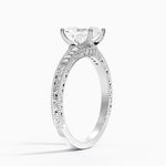 Hudson Engraved Diamond Ring Platinum Radiant Engagement Ring