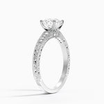 Hudson Engraved Diamond Ring Platinum Round Engagement Ring