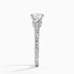 Hudson Engraved Diamond Ring Platinum Round Engagement Ring
