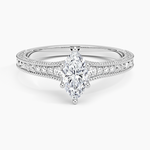 Hudson Engraved Diamond Ring Platinum Marquise Engagement Ring