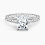Hudson Engraved Diamond Ring Platinum Radiant Engagement Ring