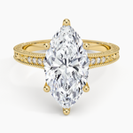 Hudson Engraved Diamond Ring Yellow Gold 18k Marquise Engagement Ring