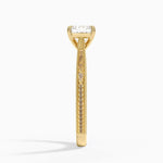 Elsie Engraved Ring Yellow Gold 18k Asscher Engagement Ring