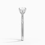 Elsie Engraved Ring Platinum Cushion Engagement Ring