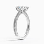 Elsie Engraved Ring Platinum Marquise Engagement Ring