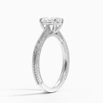 Elsie Engraved Ring Platinum Oval Engagement Ring