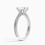 Elsie Engraved Ring Platinum Radiant Engagement Ring