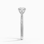 Elsie Engraved Ring Platinum Round Engagement Ring