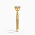 Elsie Engraved Ring Yellow Gold 18k Round Engagement Ring