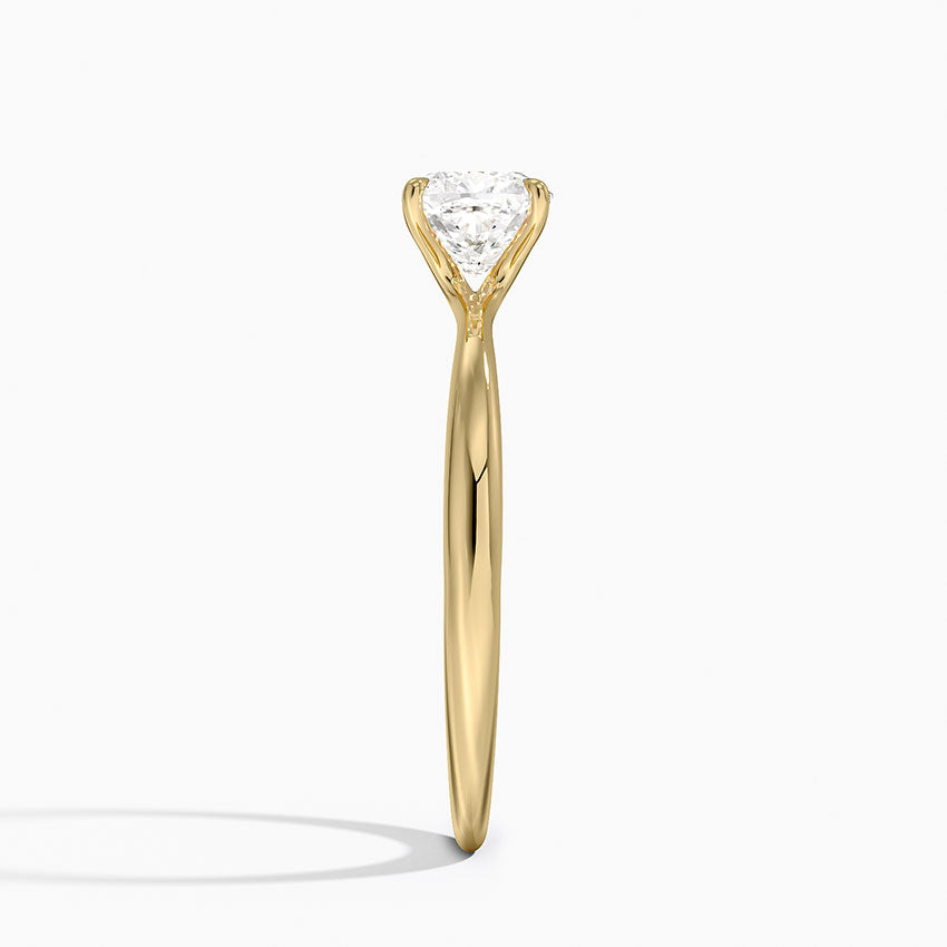 Freesia 2mm Solitaire Ring Yellow Gold 18k Asscher Engagement Ring