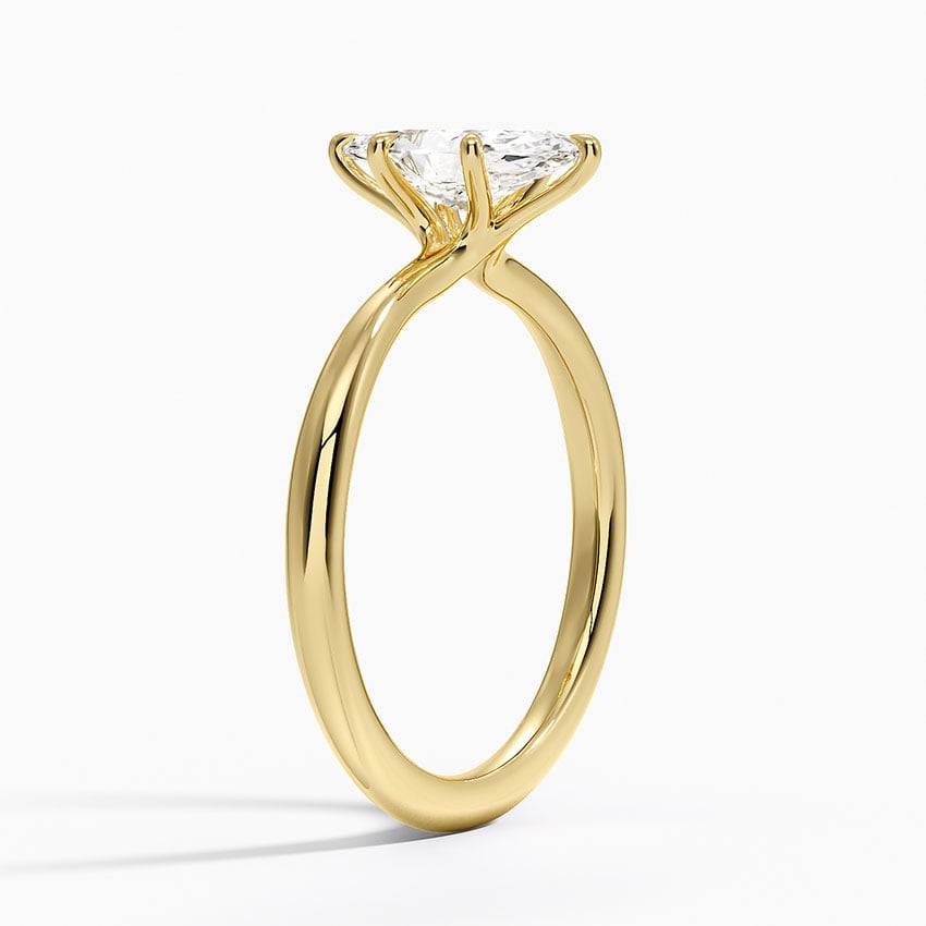 Freesia 2mm Solitaire Ring Yellow Gold 18k Marquise Engagement Ring