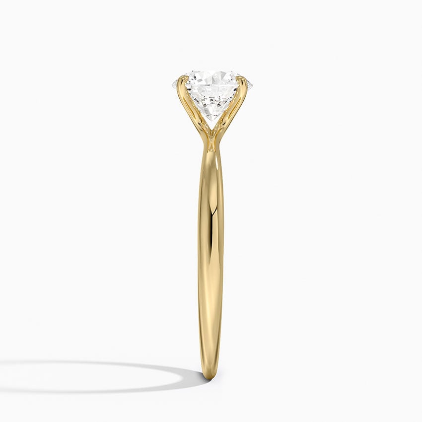 Freesia 2mm Solitaire Ring Yellow Gold 18k Round Engagement Ring
