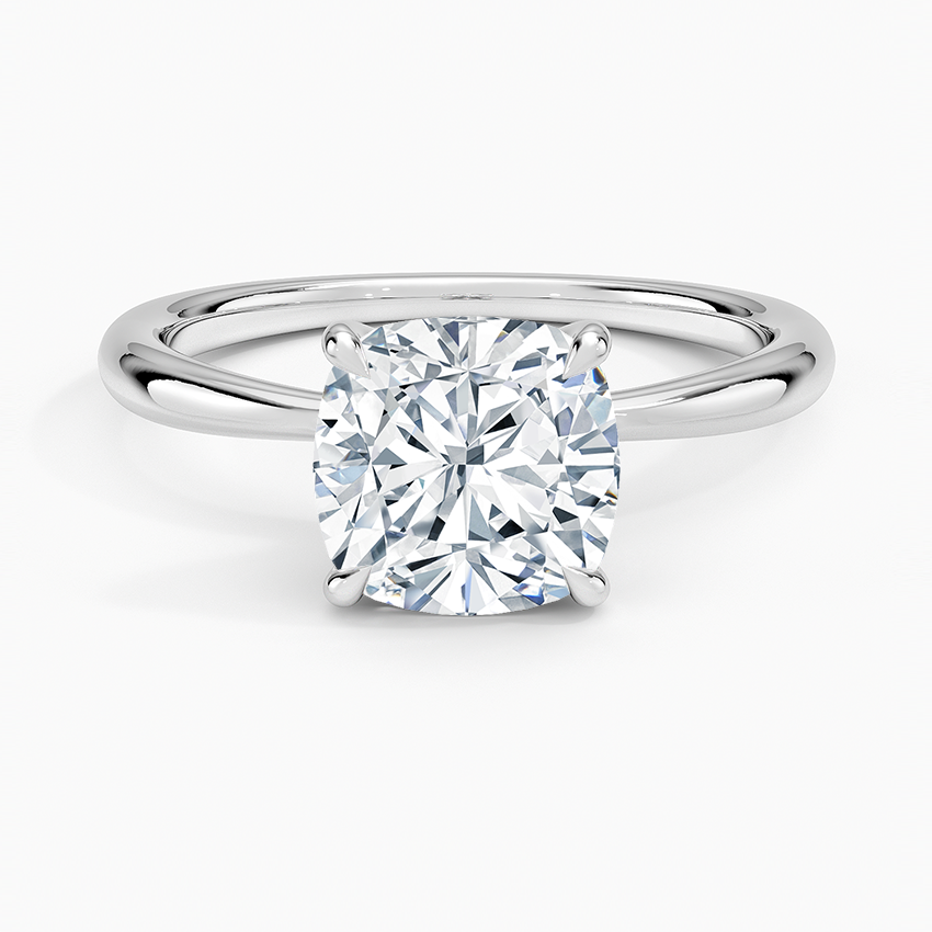 Freesia 2mm Solitaire Ring Platinum Cushion Engagement Ring