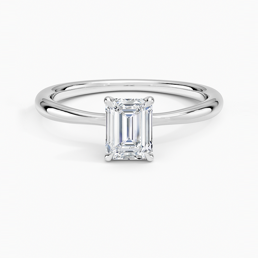Freesia 2mm Solitaire Ring Platinum Emerald Engagement Ring