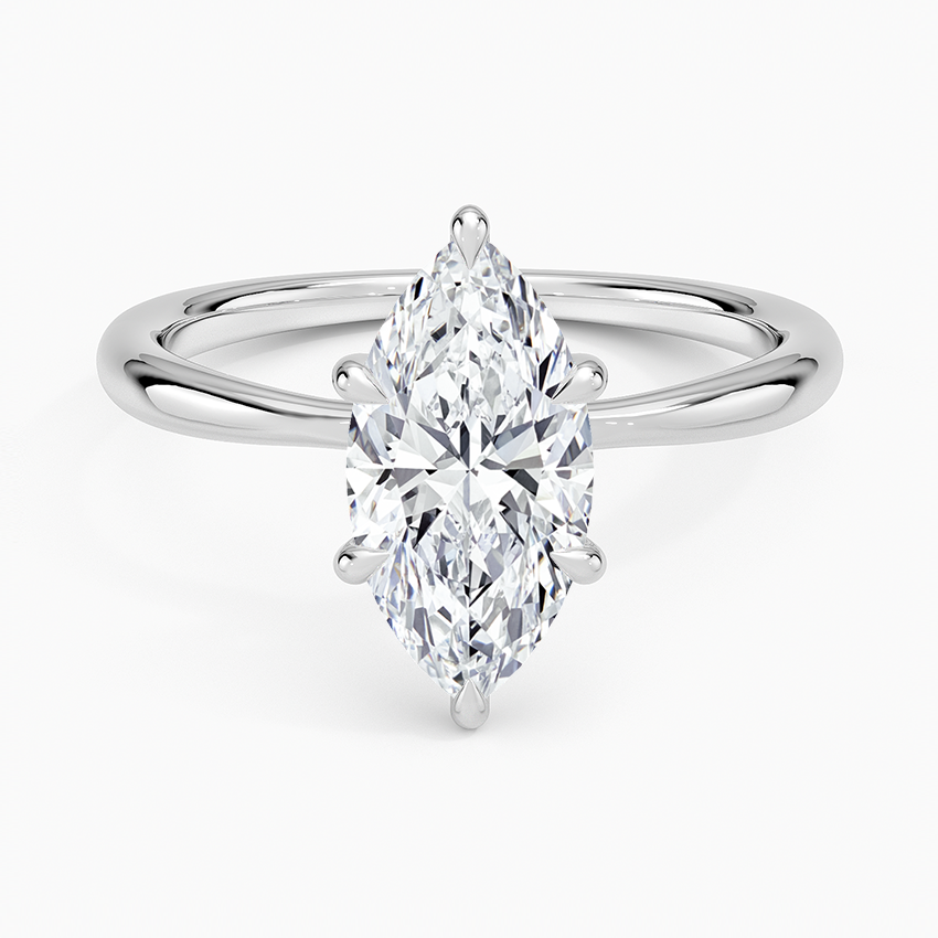 Freesia 2mm Solitaire Ring Platinum Marquise Engagement Ring