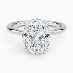 Freesia 2mm Solitaire Ring Platinum Oval Engagement Ring