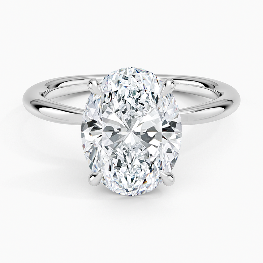 Freesia 2mm Solitaire Ring Platinum Oval Engagement Ring