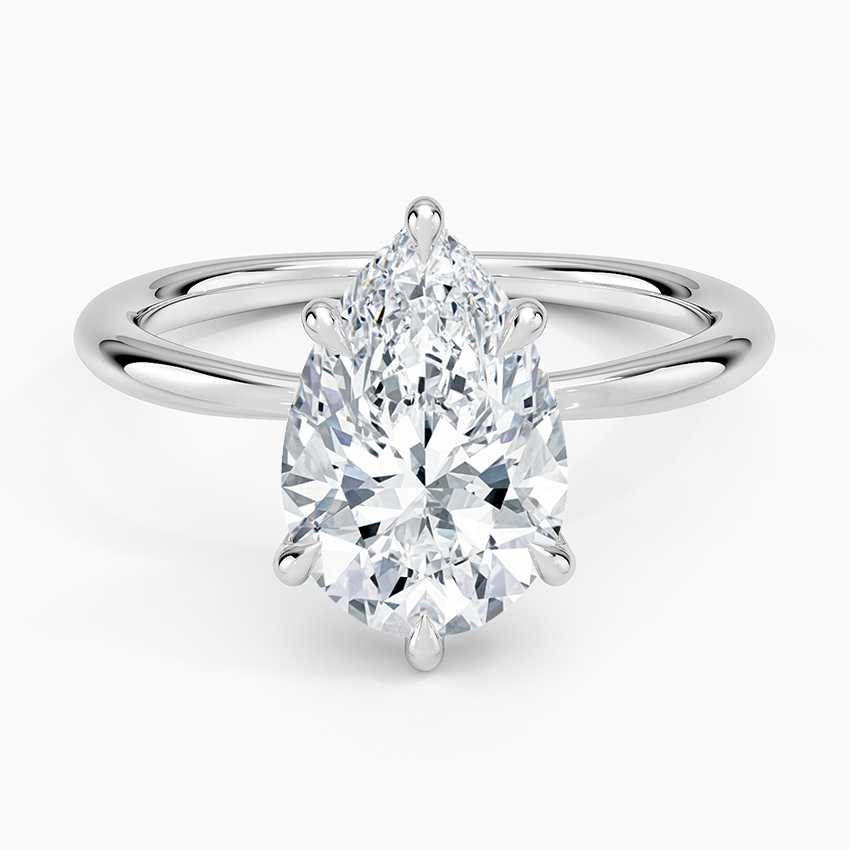Freesia 2mm Solitaire Ring Platinum Pear Engagement Ring